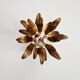 Italian ceiling light in gilded metal, floral design, 1960-70.