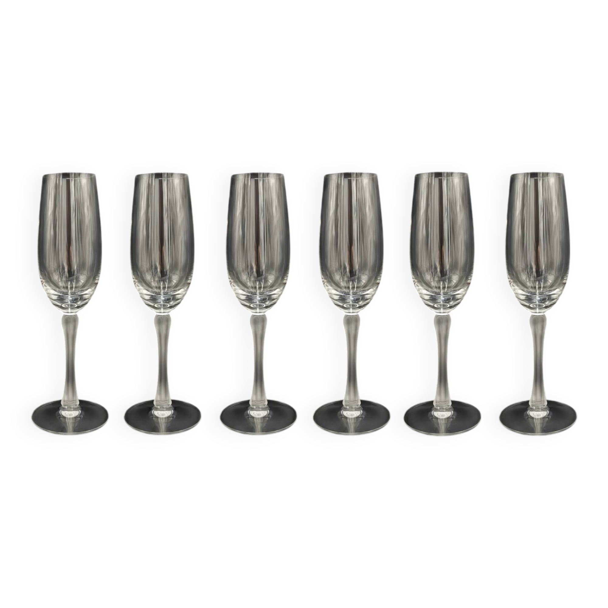 Lalique Royal signed champagne flutes