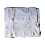 Drap ancien début  XXé brodé main
