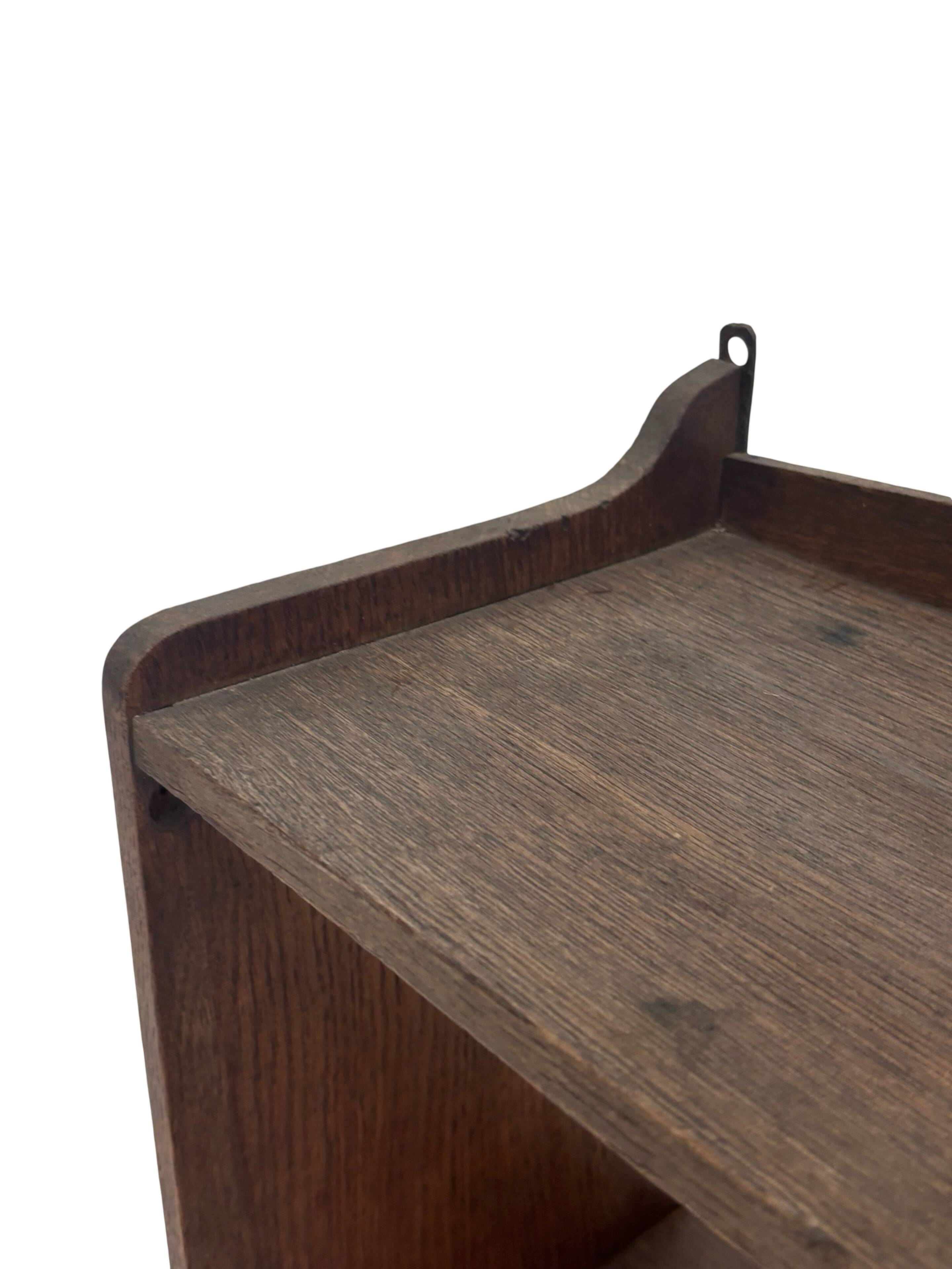 Art Deco wooden wall shelve rack bookshelf in dark wood minimalist