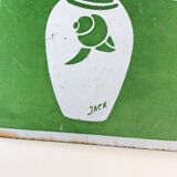 enamelled flower plate 20x20cm