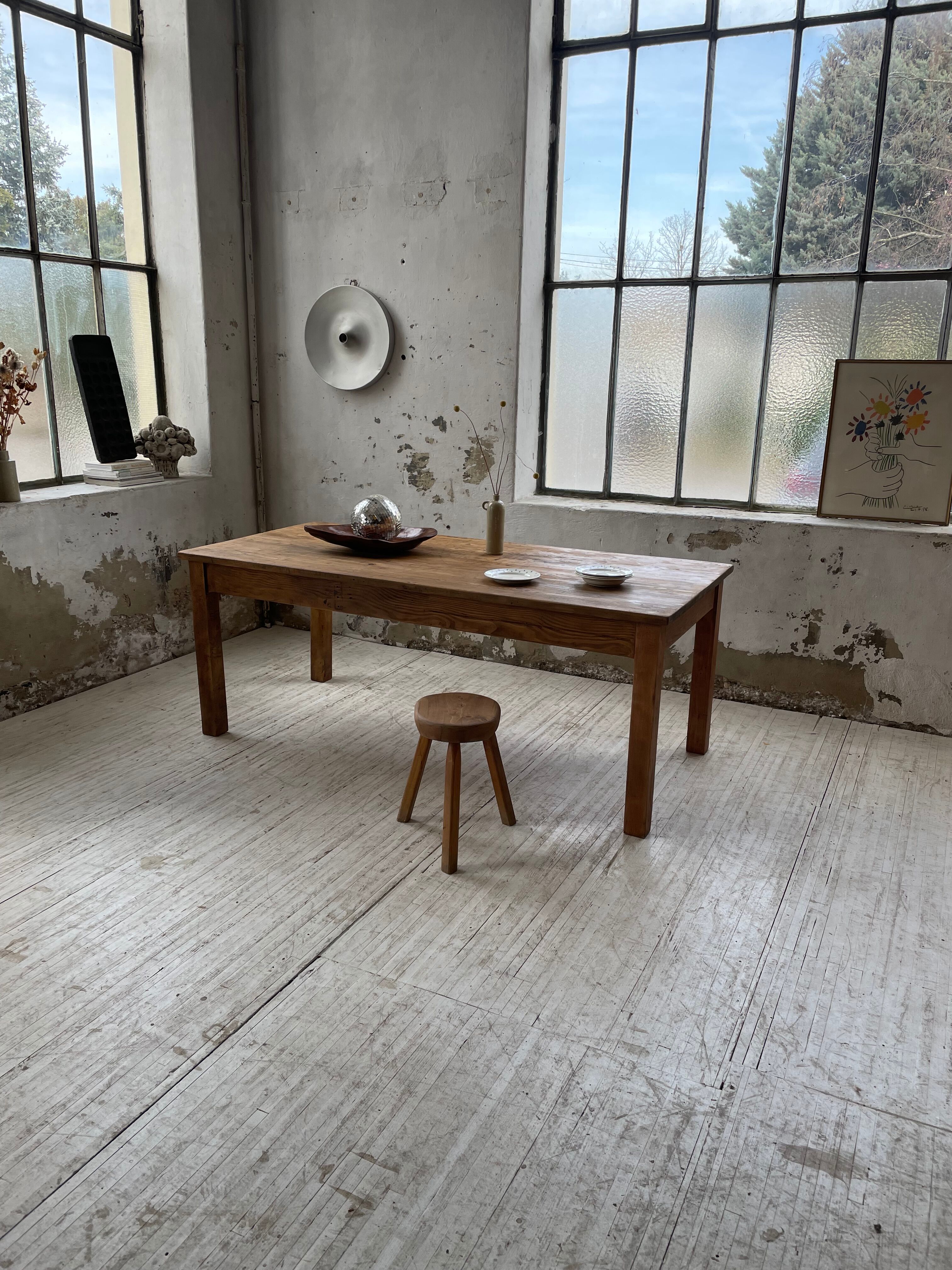 Farmhouse table in elm and pine 2m