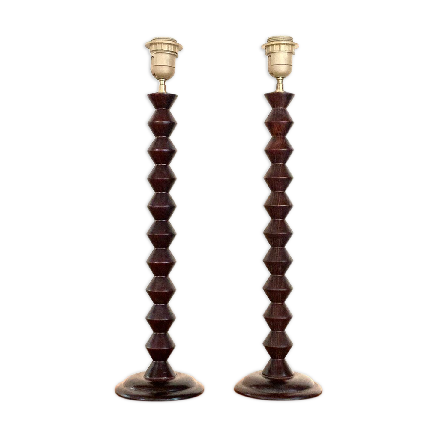 Pair of wooden lamp bases