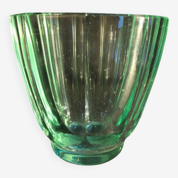 Vase à pans en verre signé Daum Nancy 1950