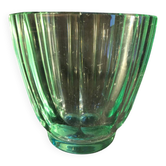 Vase à pans en verre signé Daum Nancy 1950