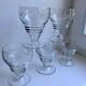 Set of 5 crystal wine glasses engraved 60s