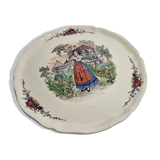 Presentation dish, Sarreguemines, Obernai, Décor Henri Loux, 35 cm