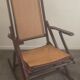 Folding wooden rocking chair and cannage from the 70s