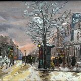 Gouache painting “Boulevard Haussmannien” Paris by Fred Bertrand (1915) + C