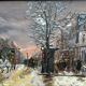 Gouache painting “Boulevard Haussmannien” Paris by Fred Bertrand (1915) + C