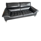 Two-seater black leather sofa Roche Bobois
