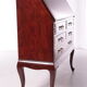 English Mahogany Desk Queen Anne Style, 1970s