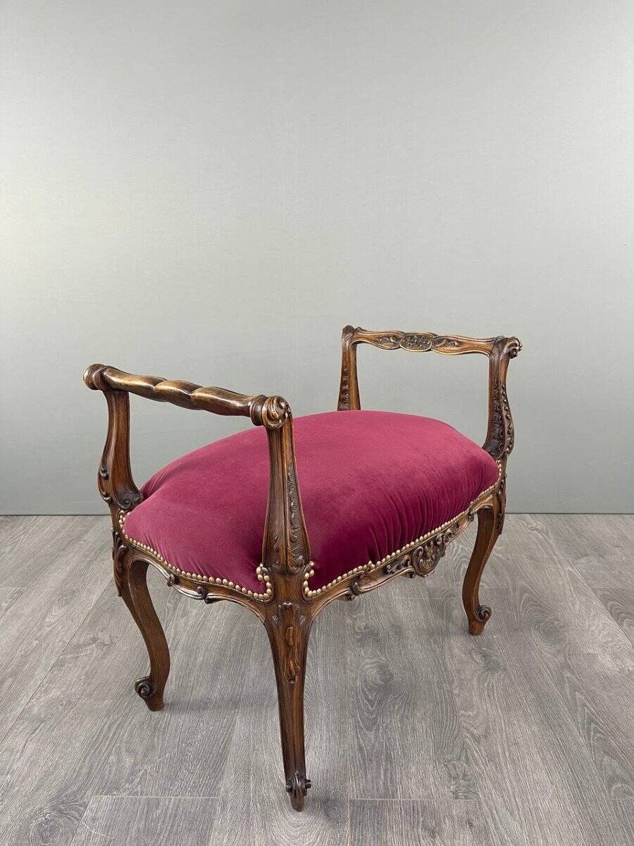 Ensemble chaise et repose-pieds de style louis xv, xixe siècle