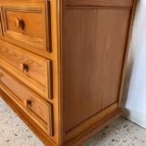 Vintage wooden chest of drawers 3 drawers round buttons country style