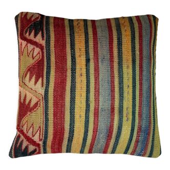 Housse de coussin kilim turc vintage, 40 x 40