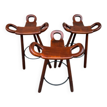 Brutalist Bar Stools, Marbella by Sergio Rodrigues, Spain, 1