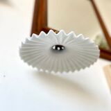 Wall lamp gooseneck in gilded metal and white opaline