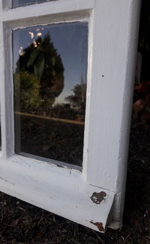 Old oak window H96.9xL81cm small panes
