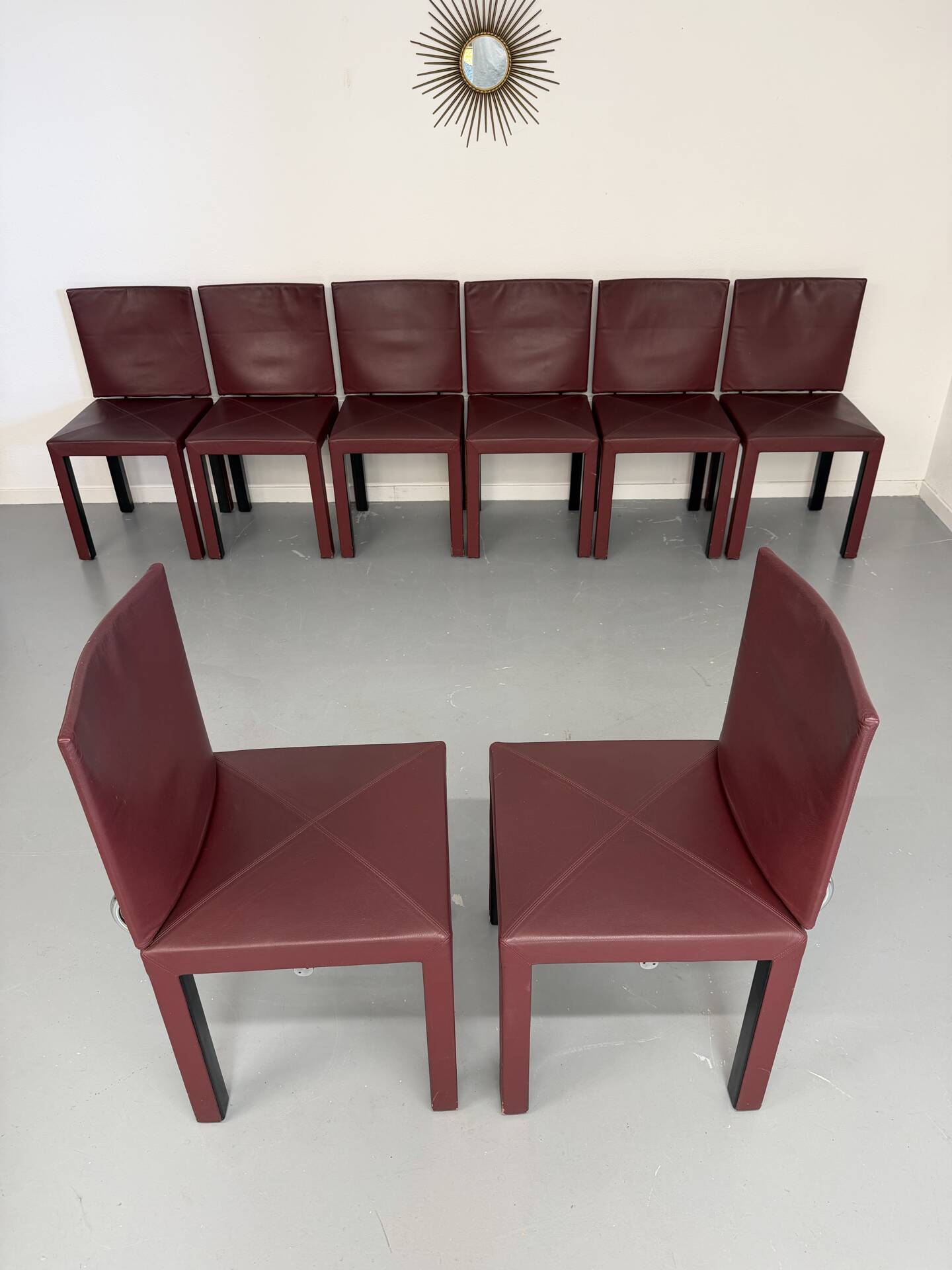 Set of 8 Arcadia chairs designed by Paolo Piva for B&B Italia from the 1980s.