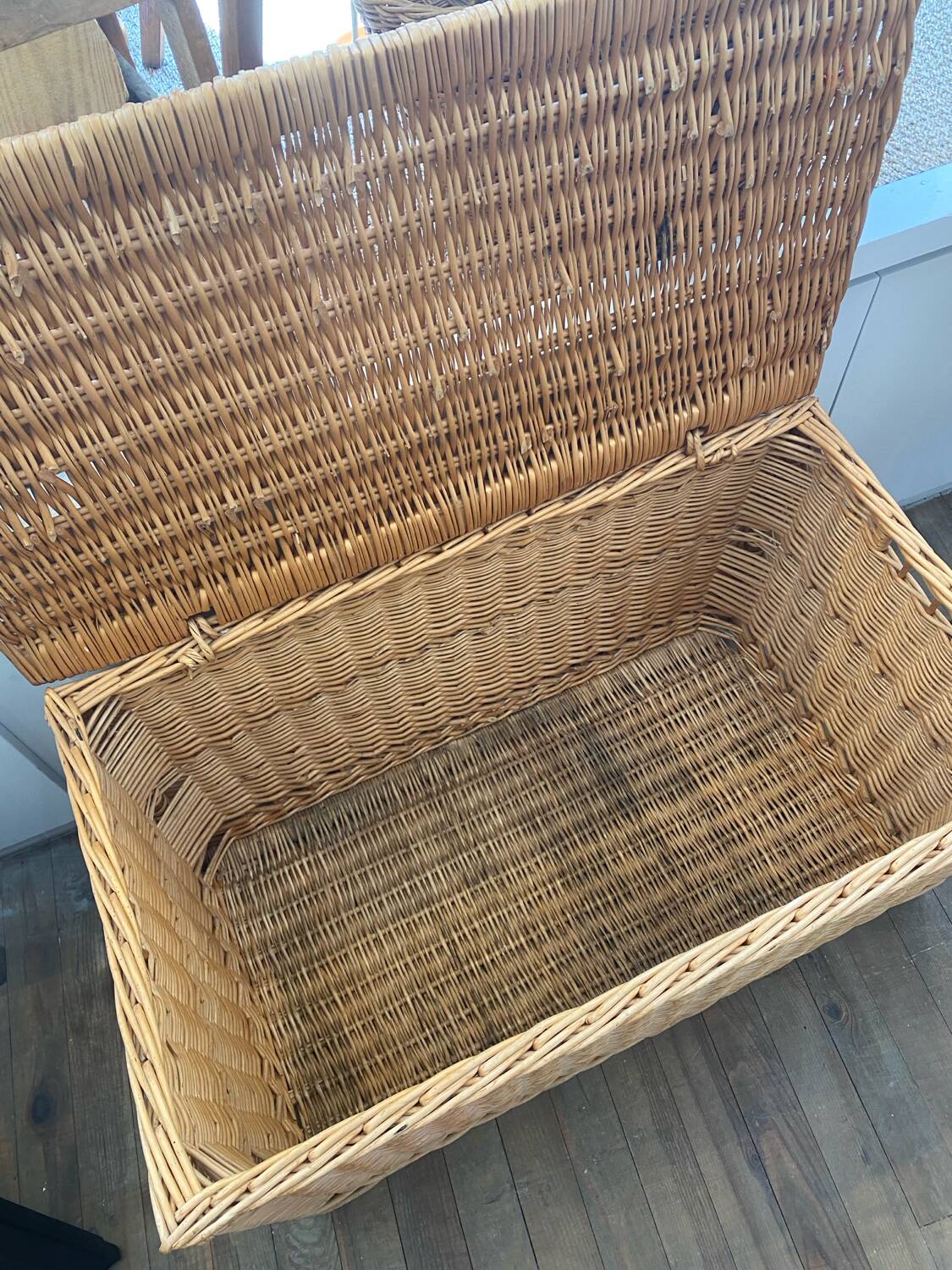 Old wicker trunk