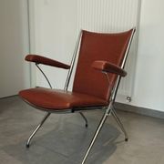 Folding chair attributed to A. Monpoix, modernist design, mid-century, vintage.
