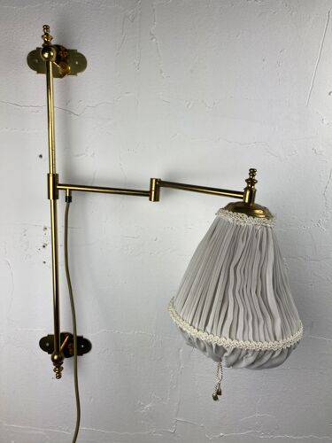 Brass art deco swivel arc wall lamp