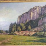 Ernest Victor Hareux (1847-1909) Oil on canvas painting Mountain landscape