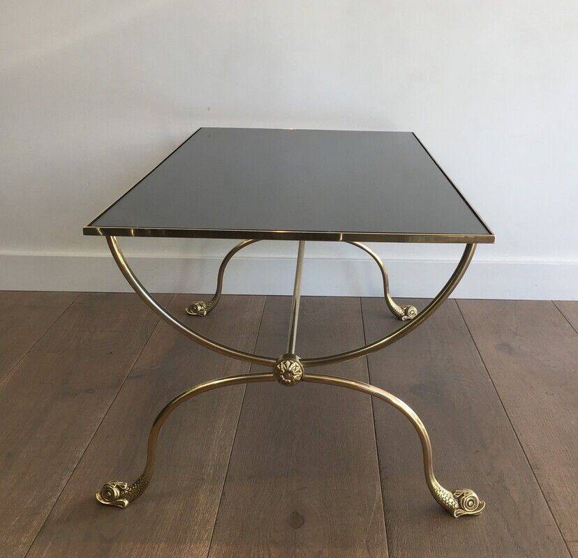 Brass coffee table. Maison Jansen.