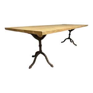 table chêne pieds fonte - bistrot
