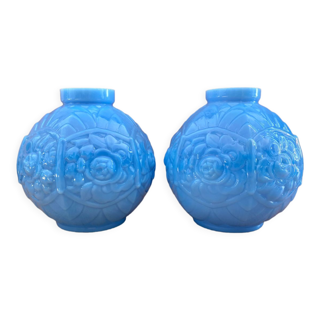 Paire De Porcelaines Chinoises émaillées Turquoise Et Aubergine Mont%c3%a9es Sur Bronze Dor%c3%a9 P