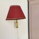 Vintage brass wall lamp with fabric lampshade, 80s