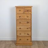 Pine chiffonier chest of drawers with 7 drawers