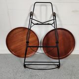 Scandinavian teak and metal dessert by Paul Nagel, Made in sweden 60s
