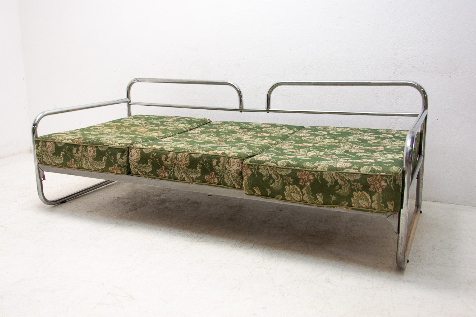 Chromed tubular steel sofa, 1950´s, Czechoslovakia
