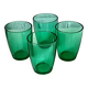4 glasses 19 cl Retro emerald green tempered glass Arcoroc France