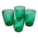 4 glasses 19 cl Retro emerald green tempered glass Arcoroc France
