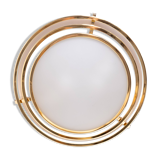 Italian Brass Flush Mount ceiling lamp 1970s