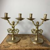 Paire de chandeliers en bronze