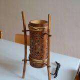 Vintage bamboo tripod lamp