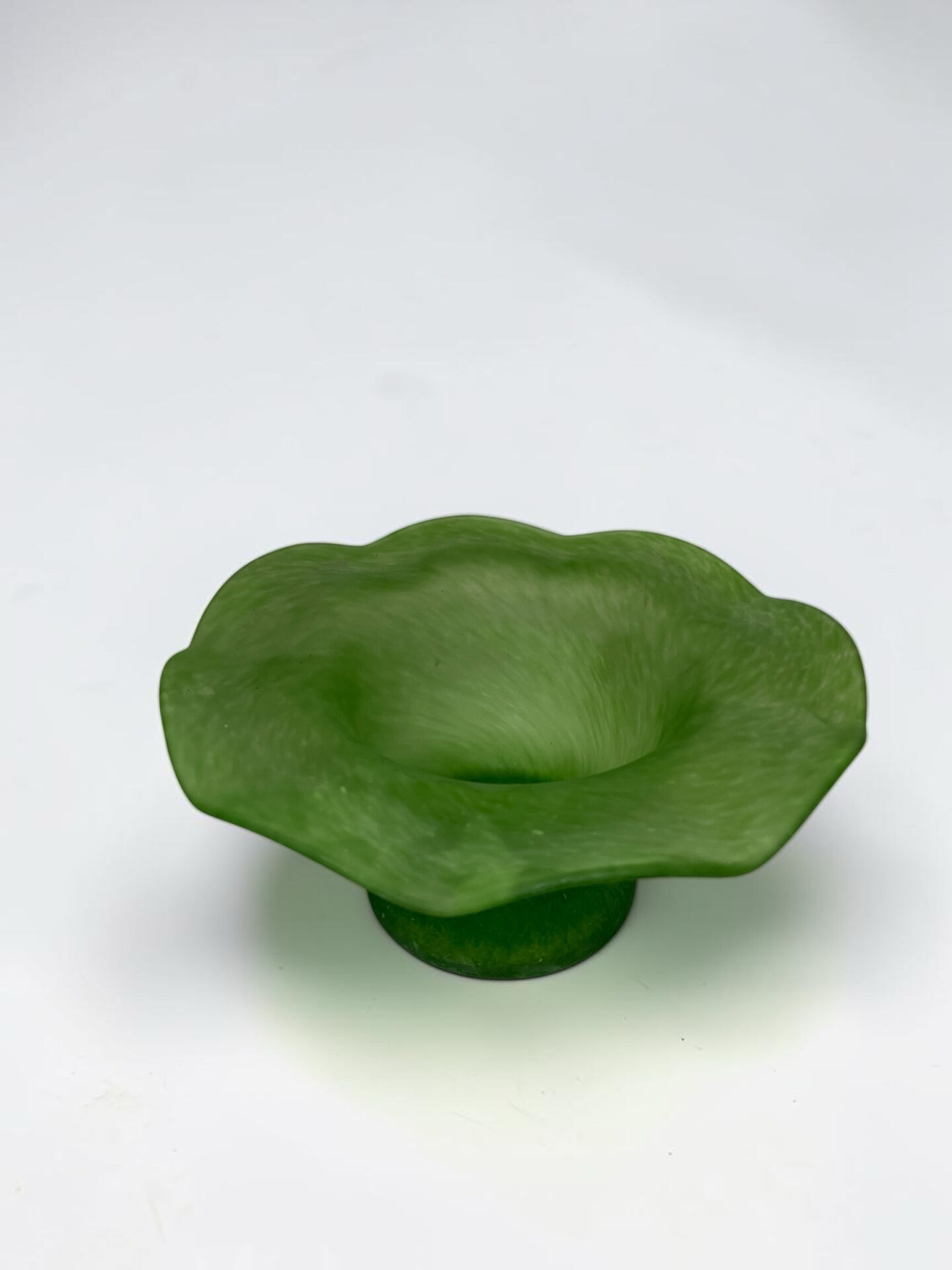 Vintage hand-blown glass fruit bowl