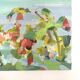 Huile sur toile paysage de port fleuri