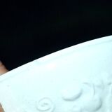 Set of 2 cups molded in opaque Sarreguemines earthenware