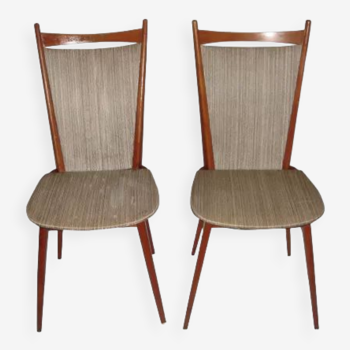 Scandinavian chairs from 1970, skaï marble