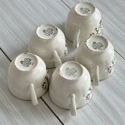 Pagnossin earthenware floral coffee cups, Treviso, Italy.