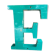 Large sign letter "E" metal