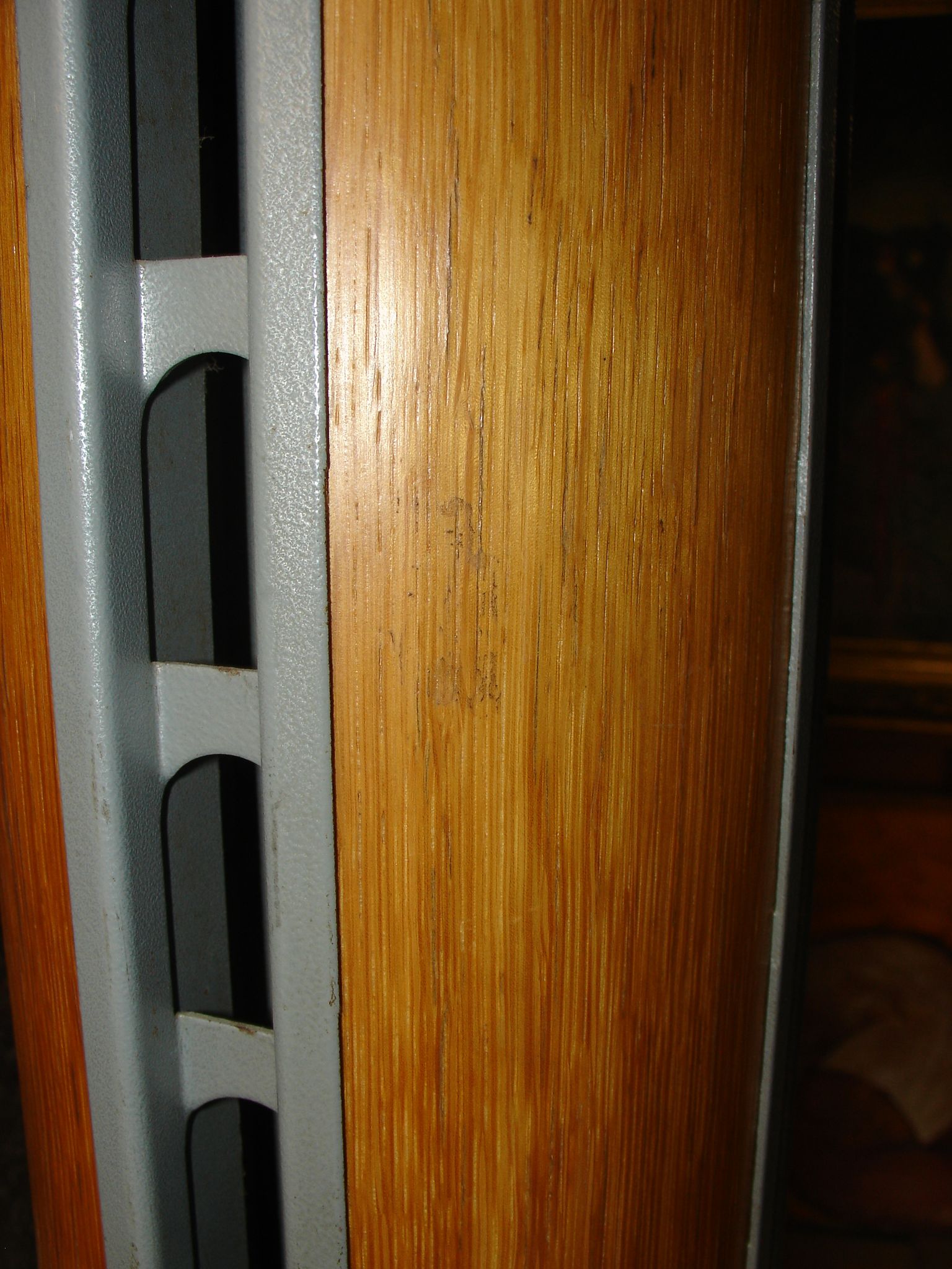 PHILIPS floor lamp, wood and grey painted steel, circa 1970