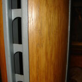 Floor lamp PHILIPS wood and Grey painted steel around 1970
