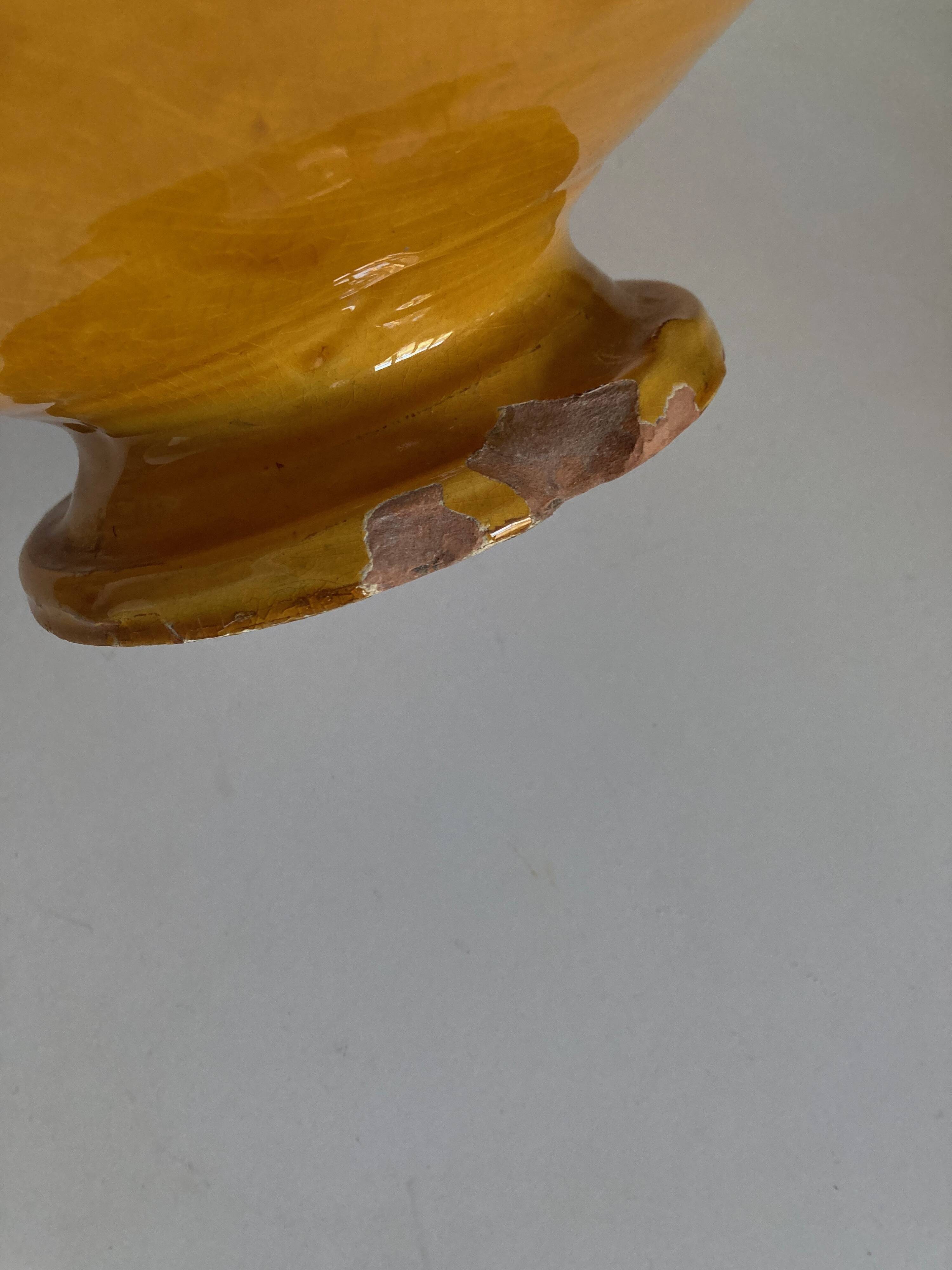 XXXL wavy bowl in glazed terracotta 1950 Provence