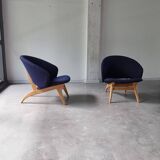 Set of two mid century lounge or cocktail chairs by Theo Ruth for Artifort