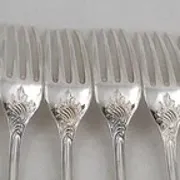 Christofle Marly, 12 silver-plated table forks, excellent condition.